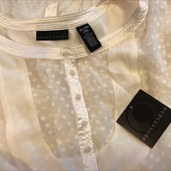 Apostrophe sheer clip dot top NWT - Picture 5 of 6